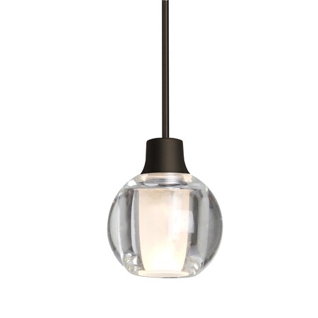 Besa Lighting Boca 3 Cord Pendant, Clear, Bronze Finish, 1x3W LED 1XT-BOCA3CL-LED-BR